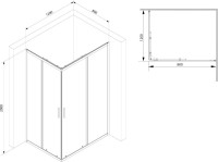 Душевой уголок AM.PM Gem S W93G-404-120280-BT 120х80 Душевой уголок AM.PM Gem S W93G-404-120280-BT 120х80