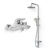 Душевой комплект Смеситель AM.PM Bliss L + Стойка Like Душевой комплект Смеситель AM.PM Bliss L + Стойка Like