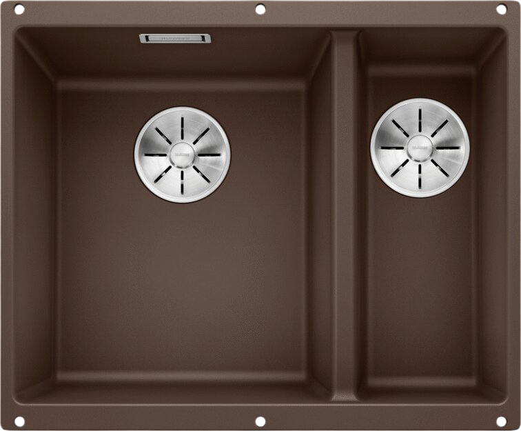 Комплект Мойка Blanco Subline 340/160-U кофе, левая + Смеситель Grohe Minta 3291800E хром