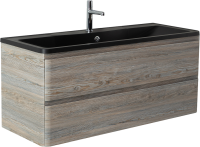 Тумба с раковиной BelBagno Albano 120 подвесная, pino scania, черная матовая раковина