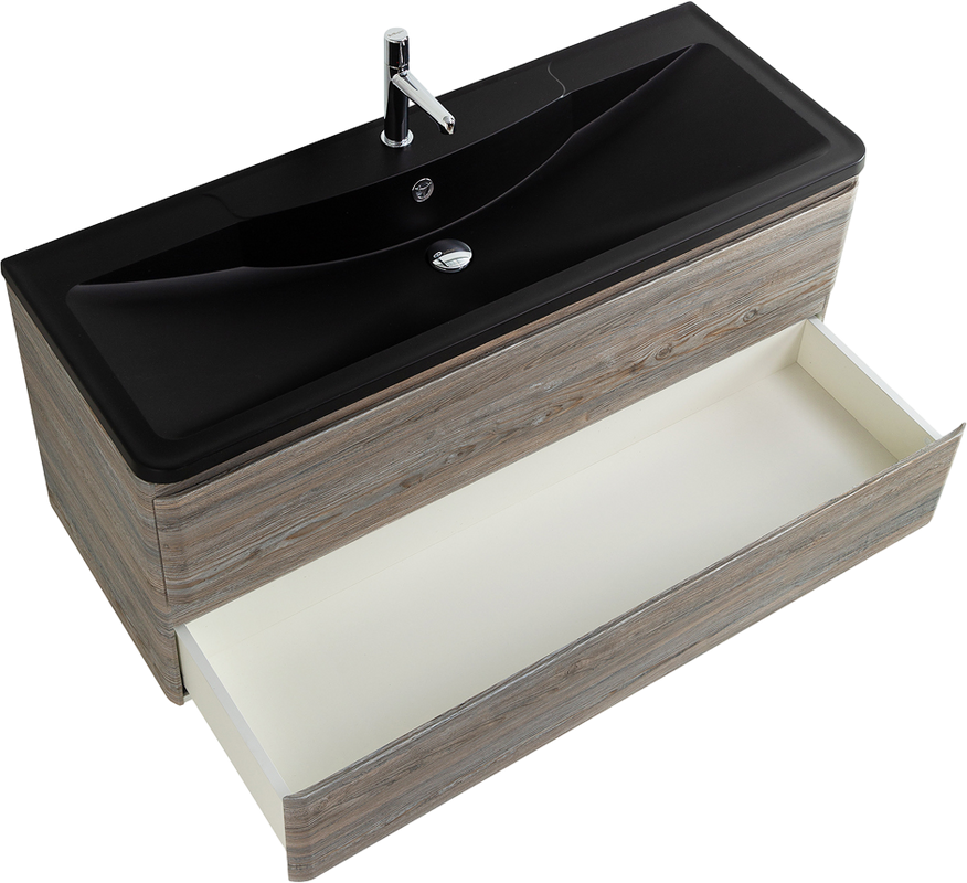 Тумба с раковиной BelBagno Albano 120 подвесная, pino scania, черная матовая раковина