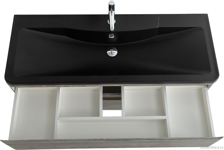 Тумба с раковиной BelBagno Albano 120 подвесная, pino scania, черная матовая раковина