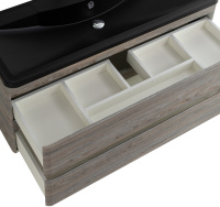 Тумба с раковиной BelBagno Albano 120 подвесная, pino scania, черная матовая раковина