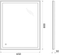 Зеркало BelBagno SPC-GRT-650-800-LED-TCH Зеркало BelBagno SPC-GRT-650-800-LED-TCH