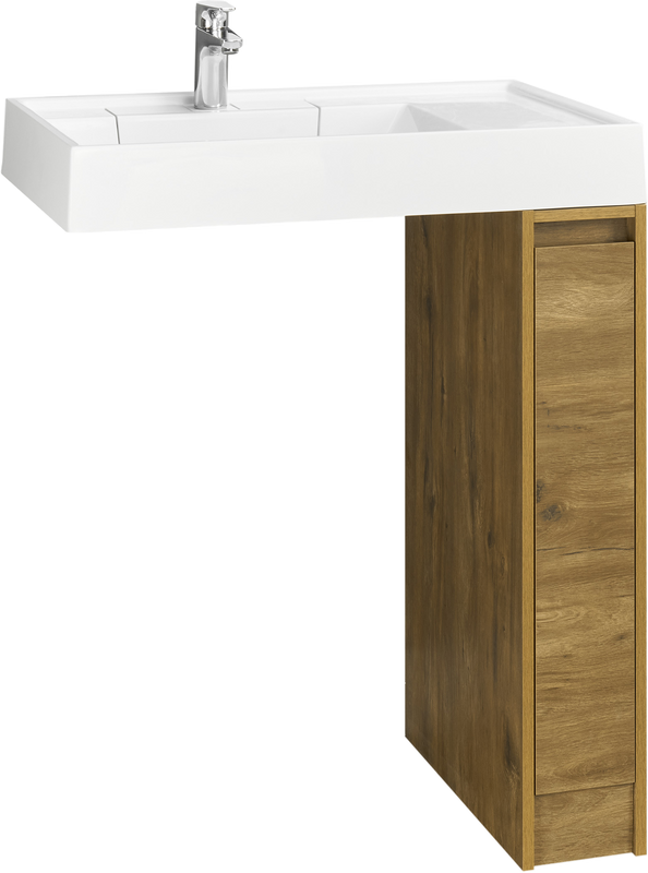 Тумба под раковину без столешницы AQUATON Лондри 20 дуб рустикальный, фасад дуб рустикальный