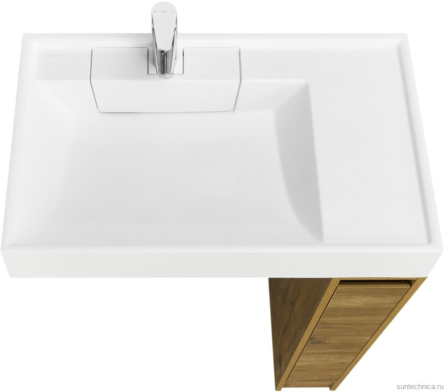 Тумба под раковину без столешницы AQUATON Лондри 20 дуб рустикальный, фасад дуб рустикальный