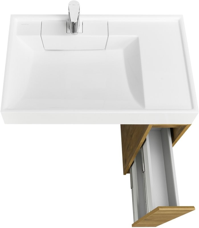 Тумба под раковину без столешницы AQUATON Лондри 20 дуб рустикальный, фасад дуб рустикальный