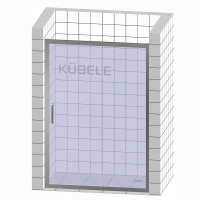 Душевая дверь в нишу Kubele DE019 D2-MAT-BR 145 см, профиль бронза