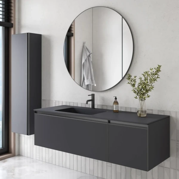 Мебель для ванной комнаты Armadi Art Quatro 2 140 anthracite, с раковиной anthracite