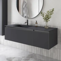 Мебель для ванной комнаты Armadi Art Quatro 2 140 anthracite, с раковиной anthracite