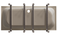 Акриловая ванна Radomir Прованс Ангосто 180x80 см, встраиваемая, белая, на ножках