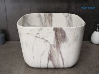 Накладная раковина GID Creativo Mnc9301 38 под матовый камень, квадратная, фаянс