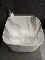 Накладная раковина GID Creativo Mnc9301 38 под матовый камень, квадратная, фаянс