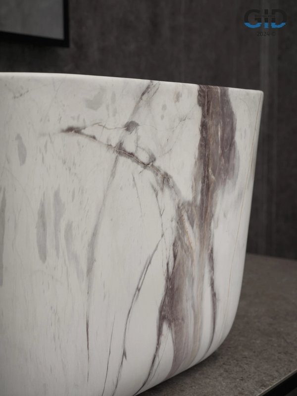 Накладная раковина GID Creativo Mnc9301 38 под матовый камень, квадратная, фаянс