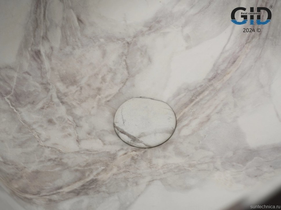 Накладная раковина GID Creativo Mnc9301 38 под матовый камень, квадратная, фаянс