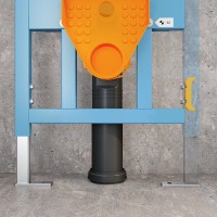Комплект Унитаз подвесной Bauedge Bau Stil Hurricane-2 безободковый, с микролифтом, белый + Инсталляция VitrA V-Fix Core 732-5800-01 с кнопкой смыва Root R 740-2280 хром