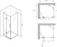 Душевой уголок Abber Zart AG08090-S71 90х70, профиль хром, стекло прозрачное