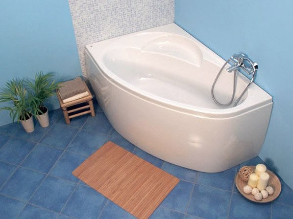 Акриловая ванна Vagnerplast Flora L 150x100 см, угловая, левая, пристенная, ультрабелая, асимметричная, с каркасом, с сиденьем