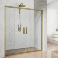 Душевая дверь в нишу Kubele DE019 D4-CLN-BR 145 см, профиль бронза