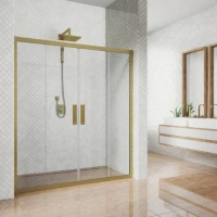 Душевая дверь в нишу Kubele DE019 D4-CLN-BR 145 см, профиль бронза