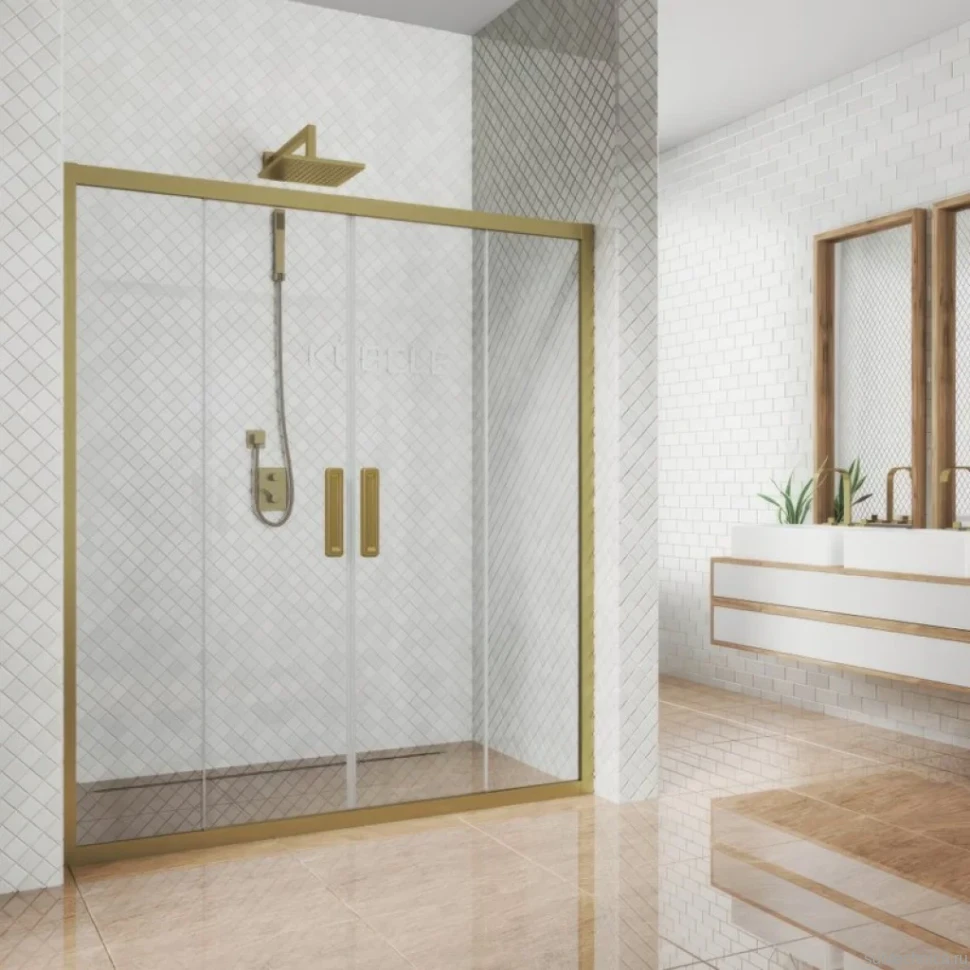 Душевая дверь в нишу Kubele DE019 D4-CLN-BR 145 см, профиль бронза