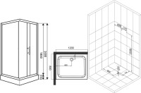 Душевой уголок Esbano ESR-8021 120х80 см, профиль хром, стекло рифленое
