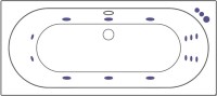 Акриловая ванна Excellent Oceana WAEX.OCE18.SMART 180x80 см, встраиваемая, с гидромассажем, белая, с каркасом, со сливом-переливом