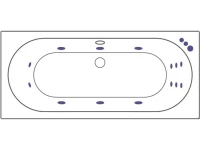 Акриловая ванна Excellent Oceana WAEX.OCE18.SMART 180x80 см, встраиваемая, с гидромассажем, белая, с каркасом, со сливом-переливом