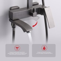 Душевая стойка Raglo R01.24.09 графит Душевая стойка Raglo R01.24.09 графит