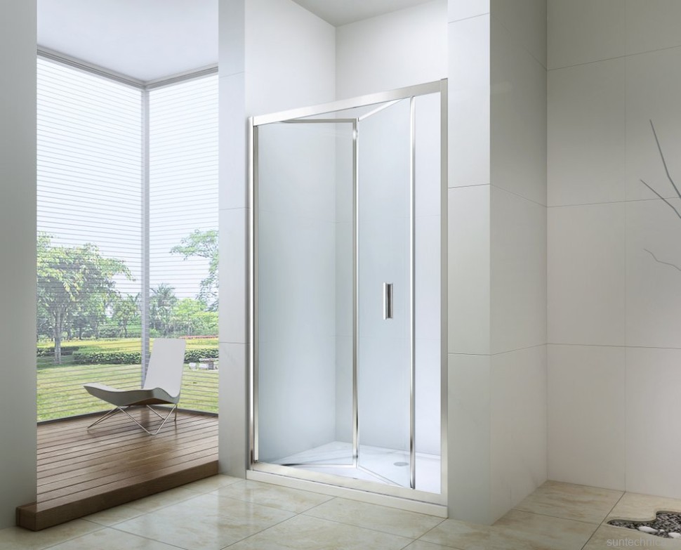 Душевая дверь в нишу Berges Legos LS-4 100 см, профиль хром, стекло прозрачное