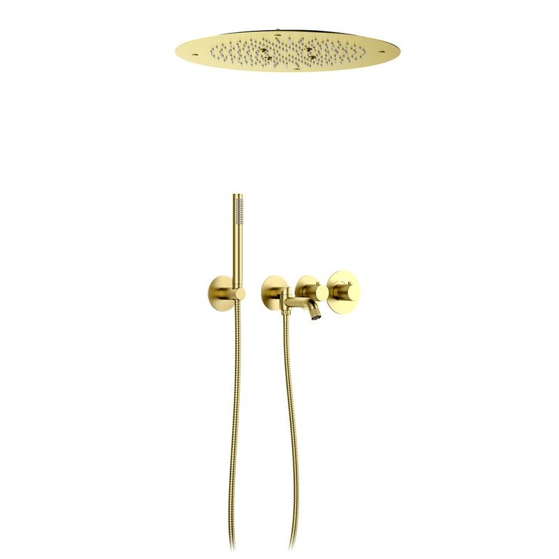 Душевой комплект Timo Petruma SX-2358/17SM С ВНУТРЕННЕЙ ЧАСТЬЮ, с термостатом, золото матовое