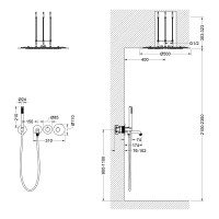 Душевой комплект Timo Petruma SX-2358/17SM С ВНУТРЕННЕЙ ЧАСТЬЮ, с термостатом, золото матовое