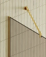 Душевая перегородка Maybahglass MGD-696-3у 79 см, профиль золото, стекло бронза