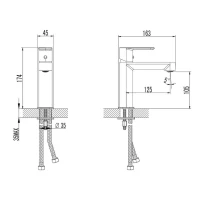 Смеситель для раковины шлифованное золото, AQUAme Parma AQM6610BG