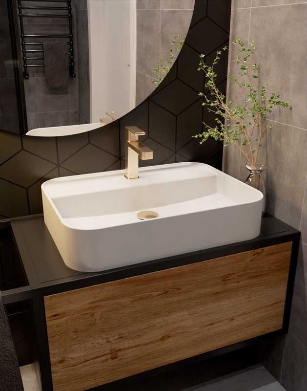 Смеситель для раковины шлифованное золото, AQUAme Parma AQM6610BG