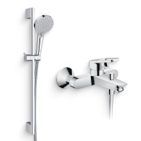 Душевой комплект Смеситель Hansgrohe Logis Loop Logis loop 71244000 + Гарнитур Vernis Blend 26279000 EcoSmart, хром