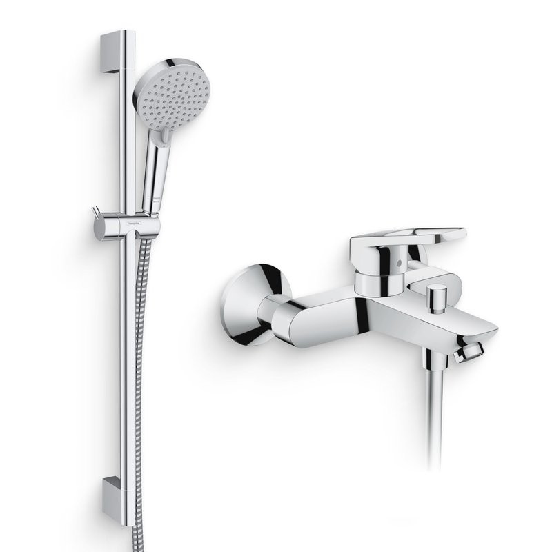 Душевой комплект Смеситель Hansgrohe Logis Loop Logis loop 71244000 + Гарнитур Vernis Blend 26279000 EcoSmart, хром