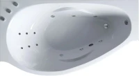Ванна из искусственного камня Эстет Грация ФР-00010027 стандарт L 170x95 см, угловая, левая, пристенная, с гидромассажем, белая, асимметричная, с каркасом