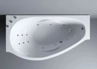 Ванна из искусственного камня Эстет Грация ФР-00010027 стандарт L 170x95 см, угловая, левая, пристенная, с гидромассажем, белая, асимметричная, с каркасом
