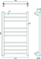 Полотенцесушитель электрический Grota Eco Classic 53x90 Полотенцесушитель электрический Grota Eco Classic 53x90