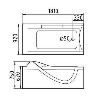 Акриловая ванна Gemy G9055 O R