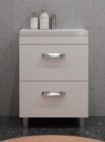 Тумба с раковиной Velvex Orlando 60 напольная, матовая белая