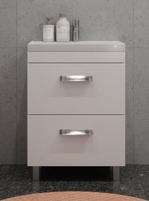 Тумба с раковиной Velvex Orlando 60 напольная, матовая белая