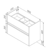 Тумба с раковиной AM.PM Sense 80 подвесная, 2 ящика, белый глянец
