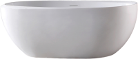 Акриловая ванна Abber AB9285 170x80 см, отдельностоящая, белая, овальная, с каркасом, со сливом-переливом