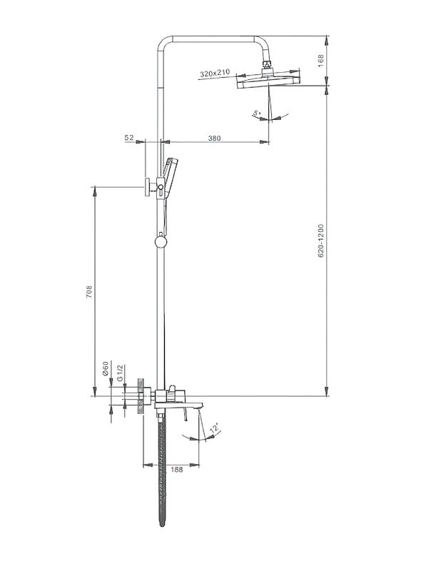 Душевая стойка Splenka S01 S01.24 хром