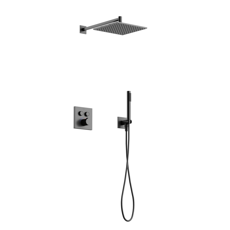 Душевой комплект Sancos Linn SC9022GG С ВНУТРЕННЕЙ ЧАСТЬЮ, вороненая сталь