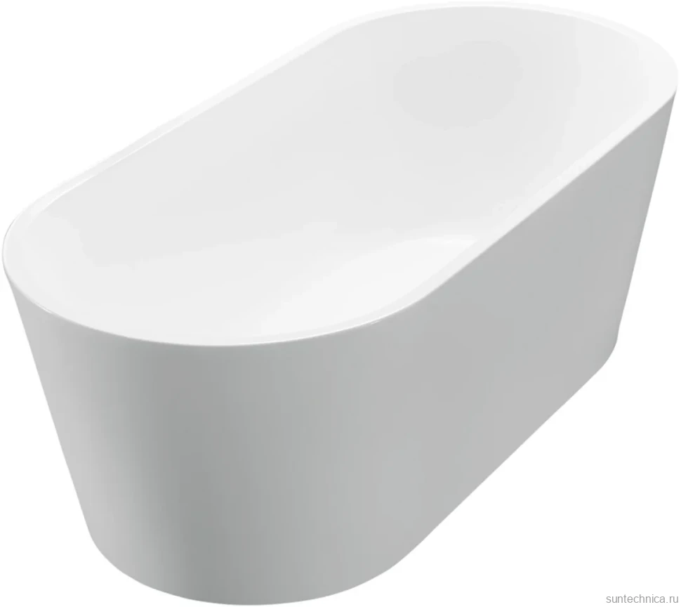 Акриловая ванна BelBagno BB71-1700-W0 170x80 см, отдельностоящая, белая, овальная, на ножках, с донным клапаном