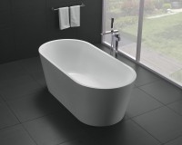Акриловая ванна BelBagno BB71-1700-W0 170x80 см, отдельностоящая, белая, овальная, на ножках, с донным клапаном
