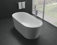 Акриловая ванна BelBagno BB71-1700-W0 170x80 см, отдельностоящая, белая, овальная, на ножках, с донным клапаном